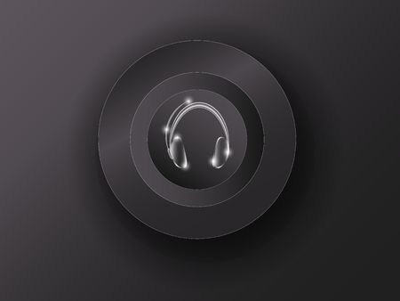luminous button on the gray backgroundのイラスト素材