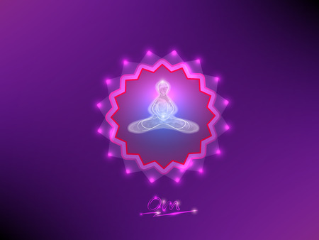 Buddha in meditation on a background of the mandalaのイラスト素材