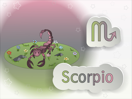 Zodiac sign cartoon vector illustration.Astrological symbol.のイラスト素材