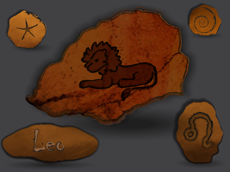 Zodiacal constellation in the form of cave painting, drawings on the rocks.のイラスト素材