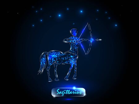 Sagittarius.Zodiac symbol on a background of the starry sky. Signs of the zodiac, astrology.のイラスト素材