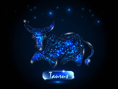 Taurus.Zodiac symbol on a background of the starry sky. Signs of the zodiac, astrology.のイラスト素材