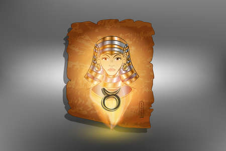 Egyptian goddess and zodiac sign.のイラスト素材