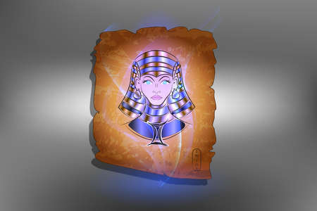 Egyptian goddess and zodiac sign.のイラスト素材