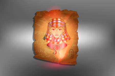 Egyptian goddess and zodiac sign.のイラスト素材