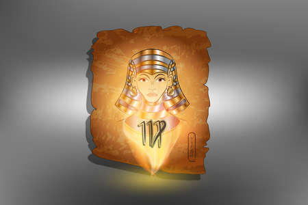 Egyptian goddess and zodiac sign.のイラスト素材