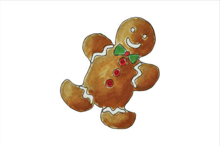 Gingerbread men. Vector Christmas holiday elements.