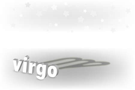 3d inscription Zodiac sign and a shadow in the form of a symbol on a white background. Astrological symbolism.のイラスト素材