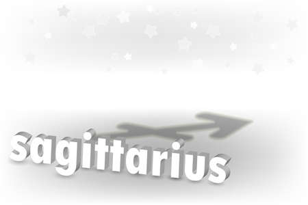 3d inscription Zodiac sign and a shadow in the form of a symbol on a white background. Astrological symbolism.のイラスト素材