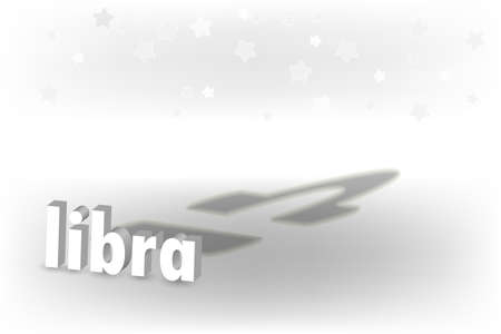 3d inscription Zodiac sign and a shadow in the form of a symbol on a white background. Astrological symbolism.のイラスト素材