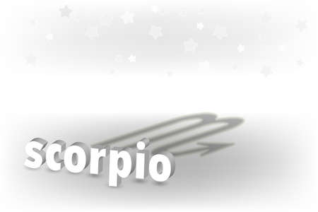 3d inscription Zodiac sign and a shadow in the form of a symbol on a white background. Astrological symbolism.のイラスト素材