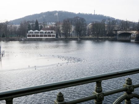 Prague Moldavia Riverのeditorial素材