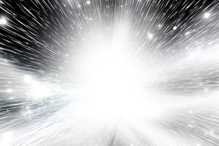 abstract stars and comets in the night sky with motion blurの素材