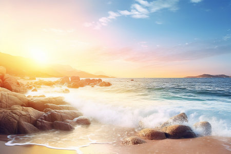Beautiful seascape. Composition of nature. Summer vacation concept.の素材