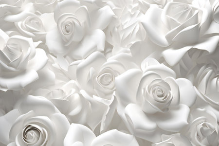 White roses background. Top view.の素材