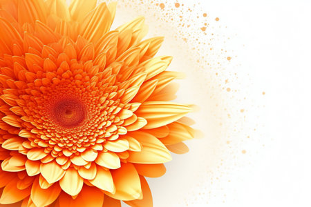 Beautiful orange gerbera flower on white background.の素材