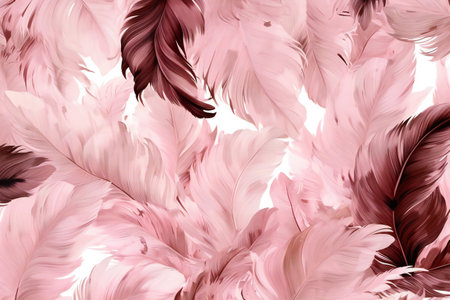 Beautiful abstract color pink feathers on white background and soft white feather texture on pink pattern and pink background, feather background, pink bannersの素材