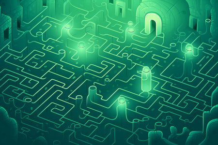 Abstract technology background with green circuit board.の素材