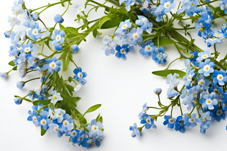 Forget-me-not flowers on a white background. Forget-me-not.の素材