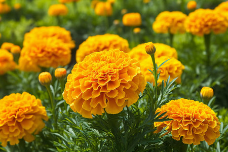 Tagetes erecta, Mexican marigold, Aztec marigoldの素材