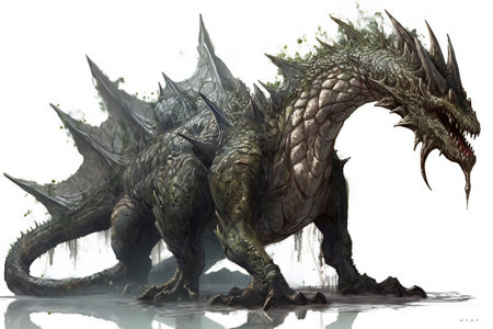 dragon isolated on white background. Fantasy dragon.の素材