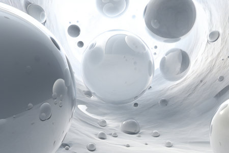 Abstract of water surface with bubbles. Futuristic background.の素材