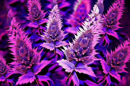 Abstract background with flowers. Digital fractal art.の素材
