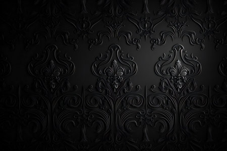 Luxury black background with ornaments.の素材