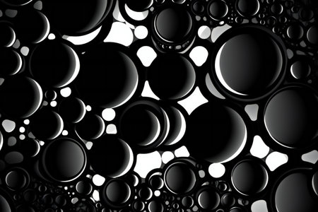 abstract black and white background with circles.の素材