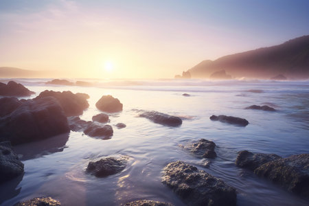 Beautiful seascape at sunrise. Dramatic and picturesque scene.の素材