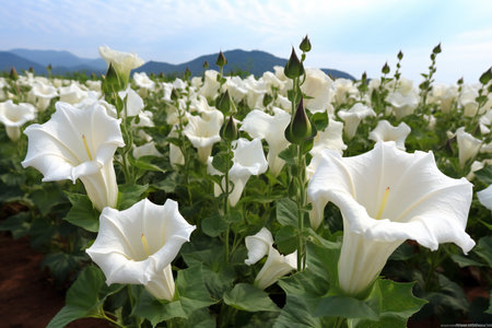 White flower in the garden at Doi Inthanon National Park, Chiang Mai, Thailandの素材