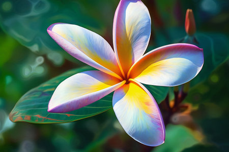 Frangipani flower blooming in the garden, Thailand.の素材