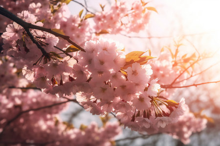 cherry blossom sakura in spring time, beautiful nature backgroundの素材