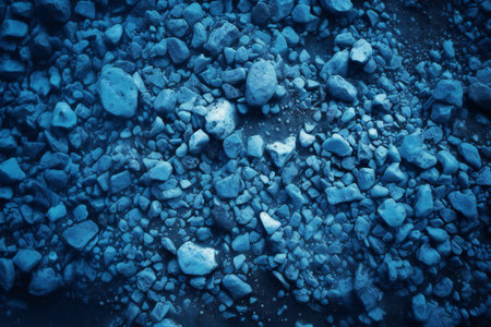 Blue pebbles on the ground. Abstract background. Toned.の素材