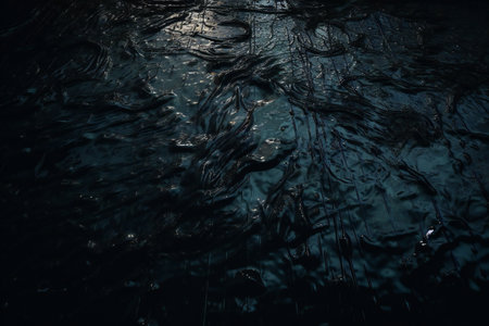 abstract background of dark water surface with ripples in it.の素材