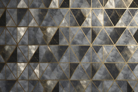 Gold and silver geometric background.の素材