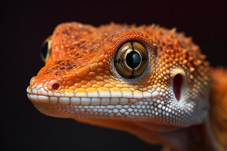 Close-up portrait of a leopard gecko (hemidactylus)の素材