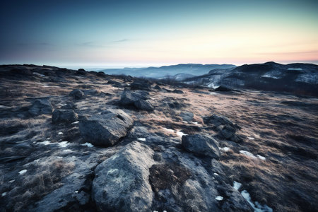 Beautiful winter landscape in the mountains. Dramatic and picturesque scene.の素材