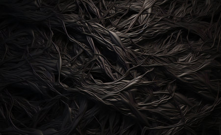 Abstract black wavy background.の素材