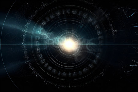 Futuristic technology interface. Abstract glowing background.の素材