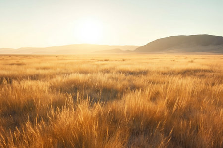 Sunset in the steppe. Kazakhstan. Tien Shan. Assy plateauの素材