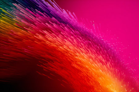 Fiber optics background with lots of light spotsの素材