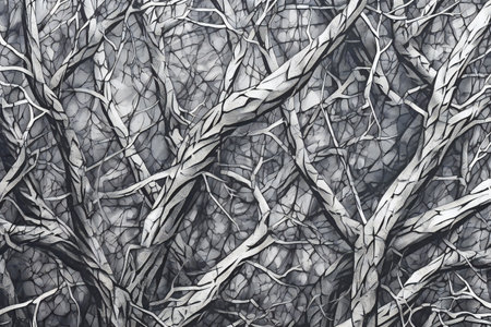 Abstract background with black tree branches. digital drawing.の素材