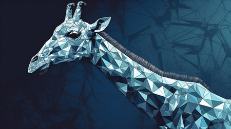 Low poly giraffe. Polygonal style.の素材