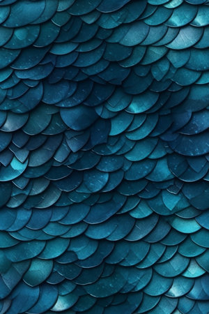 Blue fish scales texture.の素材
