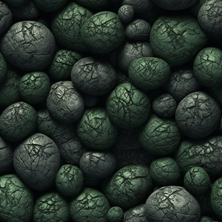 Seamless texture of green pebbles.の素材