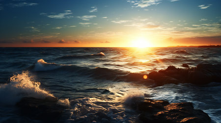 Beautiful seascape at sunset. Composition of nature.の素材