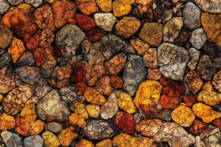 Colorful pebble stone texture background. Close-up.の素材