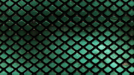 abstract background of green metal texture with rhombus pattern.の素材