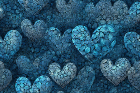 illustration of blue heart background for valentine's dayの素材